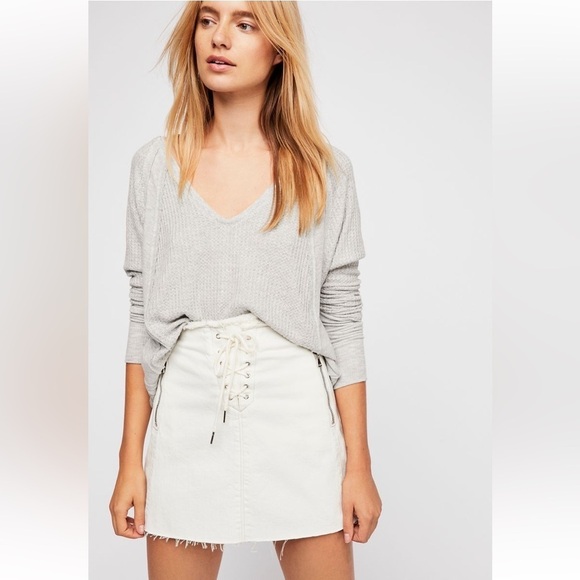 We The Free Free People Katalina Thermal in Mineral Gray Super Soft - Picture 1 of 8